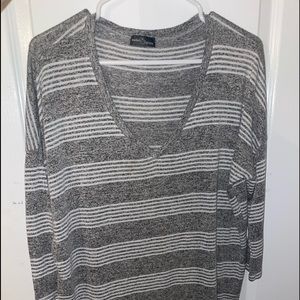Grey and White stripped long sleeve t-shirt